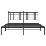 Casa si Gradina - Mobilier - Paturi si accesorii - Paturi - Cadru de pat metalic cu tablie, negru, 150x200 cm - Infinity.ro