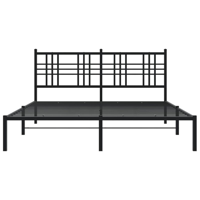 Casa si Gradina - Mobilier - Paturi si accesorii - Paturi - Cadru de pat metalic cu tablie, negru, 150x200 cm - Infinity.ro