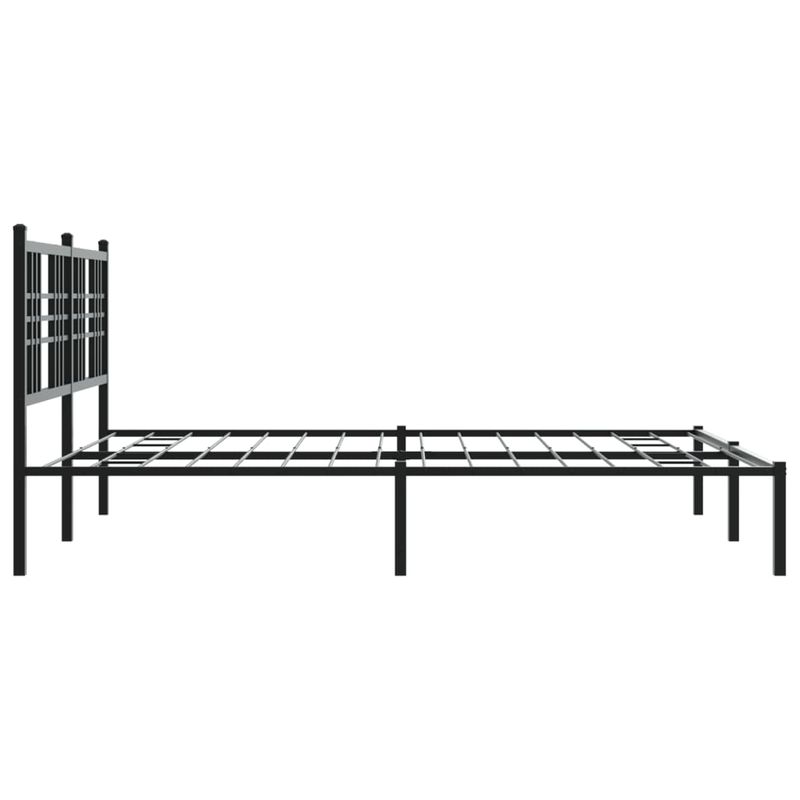 Casa si Gradina - Mobilier - Paturi si accesorii - Paturi - Cadru de pat metalic cu tablie, negru, 150x200 cm - Infinity.ro