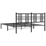 Casa si Gradina - Mobilier - Paturi si accesorii - Paturi - Cadru de pat metalic cu tablie, negru, 150x200 cm - Infinity.ro