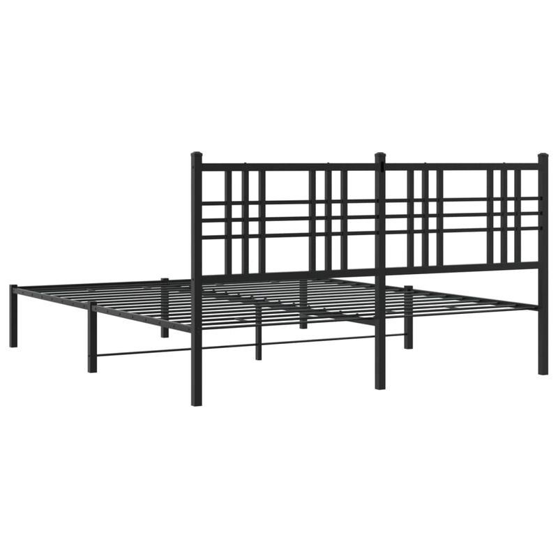 Casa si Gradina - Mobilier - Paturi si accesorii - Paturi - Cadru de pat metalic cu tablie, negru, 150x200 cm - Infinity.ro