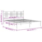 Casa si Gradina - Mobilier - Paturi si accesorii - Paturi - Cadru de pat metalic cu tablie, negru, 150x200 cm - Infinity.ro