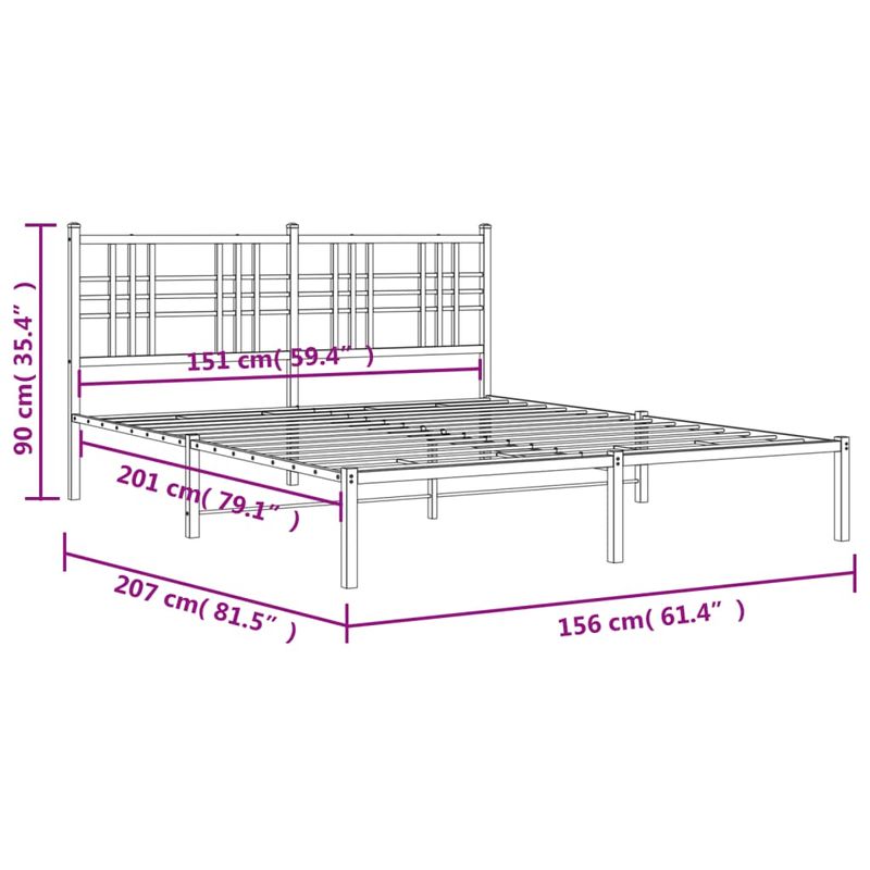 Casa si Gradina - Mobilier - Paturi si accesorii - Paturi - Cadru de pat metalic cu tablie, negru, 150x200 cm - Infinity.ro