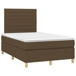 Casa si Gradina - Mobilier - Paturi si accesorii - Paturi - Pat box spring cu saltea, maro inchis, 120x190 cm, textil - Infinity.ro