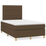 Casa si Gradina - Mobilier - Paturi si accesorii - Paturi - Pat box spring cu saltea, maro inchis, 120x190 cm, textil - Infinity.ro