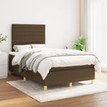 Casa si Gradina - Mobilier - Paturi si accesorii - Paturi - Pat box spring cu saltea, maro inchis, 120x190 cm, textil - Infinity.ro