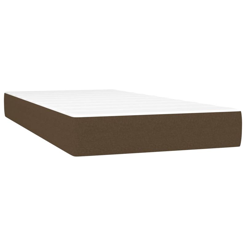 Casa si Gradina - Mobilier - Paturi si accesorii - Paturi - Pat box spring cu saltea, maro inchis, 120x190 cm, textil - Infinity.ro