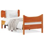 Casa si Gradina - Mobilier - Paturi si accesorii - Paturi - Cadru de pat cu tablie, maro ceruit, 100x200 cm, lemn masiv pin - Infinity.ro