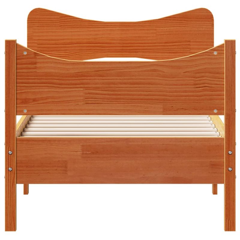 Casa si Gradina - Mobilier - Paturi si accesorii - Paturi - Cadru de pat cu tablie, maro ceruit, 100x200 cm, lemn masiv pin - Infinity.ro