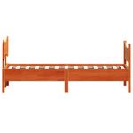 Casa si Gradina - Mobilier - Paturi si accesorii - Paturi - Cadru de pat cu tablie, maro ceruit, 100x200 cm, lemn masiv pin - Infinity.ro
