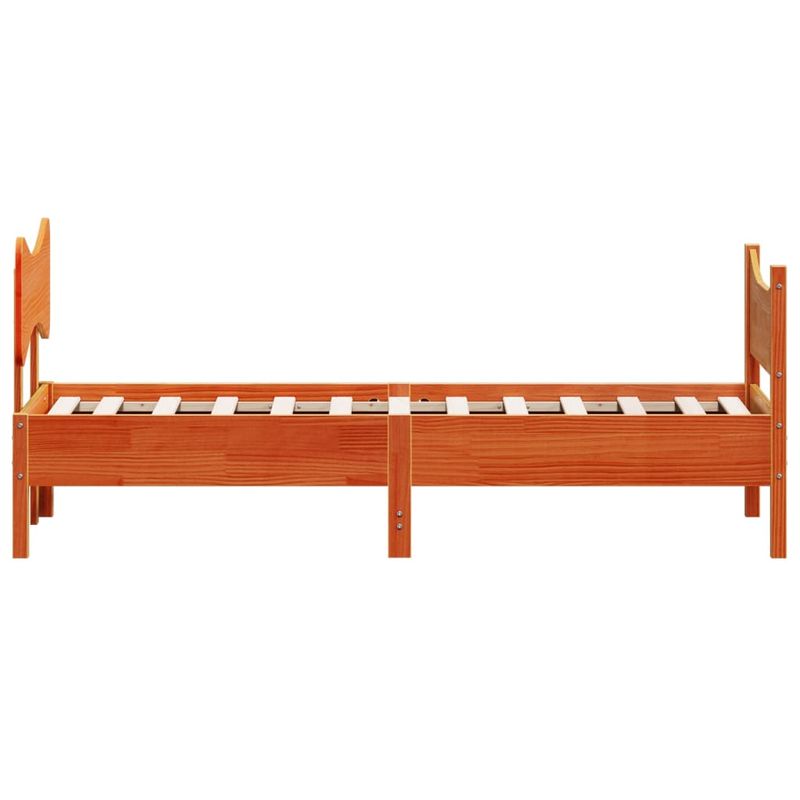 Casa si Gradina - Mobilier - Paturi si accesorii - Paturi - Cadru de pat cu tablie, maro ceruit, 100x200 cm, lemn masiv pin - Infinity.ro
