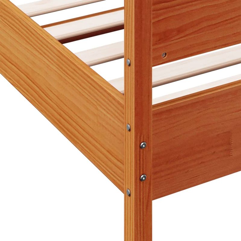 Casa si Gradina - Mobilier - Paturi si accesorii - Paturi - Cadru de pat cu tablie, maro ceruit, 100x200 cm, lemn masiv pin - Infinity.ro