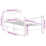 Casa si Gradina - Mobilier - Paturi si accesorii - Paturi - Cadru de pat cu tablie, maro ceruit, 100x200 cm, lemn masiv pin - Infinity.ro
