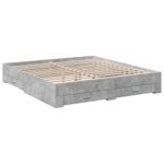Casa si Gradina - Mobilier - Paturi si accesorii - Paturi - Cadru de pat cu sertare gri beton 200x200 cm lemn prelucrat - Infinity.ro