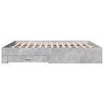 Casa si Gradina - Mobilier - Paturi si accesorii - Paturi - Cadru de pat cu sertare gri beton 200x200 cm lemn prelucrat - Infinity.ro