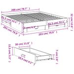 Casa si Gradina - Mobilier - Paturi si accesorii - Paturi - Cadru de pat cu sertare gri beton 200x200 cm lemn prelucrat - Infinity.ro
