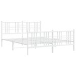 Casa si Gradina - Mobilier - Paturi si accesorii - Paturi - Cadru de pat metalic cu tablie, alb, 150x200 cm - Infinity.ro