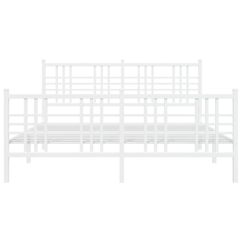 Casa si Gradina - Mobilier - Paturi si accesorii - Paturi - Cadru de pat metalic cu tablie, alb, 150x200 cm - Infinity.ro