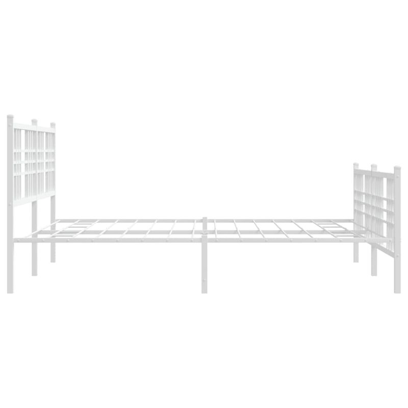 Casa si Gradina - Mobilier - Paturi si accesorii - Paturi - Cadru de pat metalic cu tablie, alb, 150x200 cm - Infinity.ro