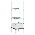 Casa si Gradina - Gradinarit si plante - Plante si ghivece - Ghivece si suporturi - Jardiniera de gradina cu spalier, alb, 40x40x142,5 cm, PP - Infinity.ro