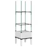 Casa si Gradina - Gradinarit si plante - Plante si ghivece - Ghivece si suporturi - Jardiniera de gradina cu spalier, alb, 40x40x142,5 cm, PP - Infinity.ro