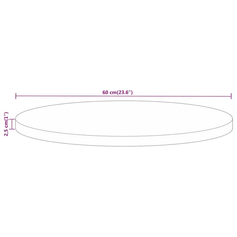 Casa si Gradina - Mobilier - Feronerie si accesorii mobila - Blat de masa rotund, diametru 60x2,5 cm, lemn masiv de mango brut, lemn de mango (natural) - Infinity.ro