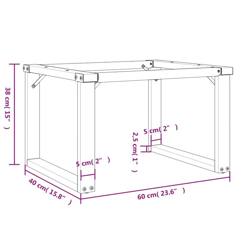 Casa si Gradina - Mobilier - Feronerie si accesorii mobila - Picioare Masuta de cafea O-Frame 60x40x38 cm Fonta - Infinity.ro