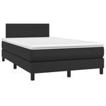 Casa si Gradina - Mobilier - Paturi si accesorii - Paturi - Pat box spring cu saltea, negru, 120x190 cm, piele ecologica - Infinity.ro