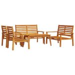 Casa si Gradina - Gradina si terasa - Mobilier exterior - Seturi mobila gradina - Set lounge de gradina 5 piese din lemn masiv de salcam, model 2x scaun + 2x bancă + masă - Infinity.ro