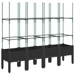 Casa si Gradina - Gradinarit si plante - Plante si ghivece - Ghivece si suporturi - Jardiniera de gradina cu spalier, negru, 160x40x142,5 cm, PP - Infinity.ro