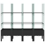 Casa si Gradina - Gradinarit si plante - Plante si ghivece - Ghivece si suporturi - Jardiniera de gradina cu spalier, negru, 160x40x142,5 cm, PP - Infinity.ro