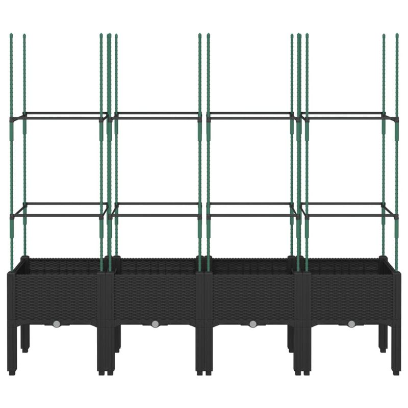 Casa si Gradina - Gradinarit si plante - Plante si ghivece - Ghivece si suporturi - Jardiniera de gradina cu spalier, negru, 160x40x142,5 cm, PP - Infinity.ro