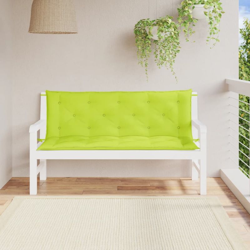 Casa si Gradina - Gradina si terasa - Mobilier exterior - Perne decorative exterior - Perne banca de gradina 2 buc., verde aprins, tesatura oxford, mărime 150x50x7 cm - Infinity.ro