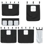 Casa si Gradina - Mobilier - Paturi si accesorii - Paturi - Pat etajat de copii perdele, alb/negru 90x190 cm lemn masiv pin - Infinity.ro