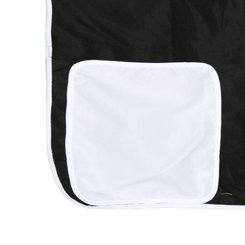 Casa si Gradina - Mobilier - Paturi si accesorii - Paturi - Pat etajat de copii perdele, alb/negru 90x190 cm lemn masiv pin - Infinity.ro