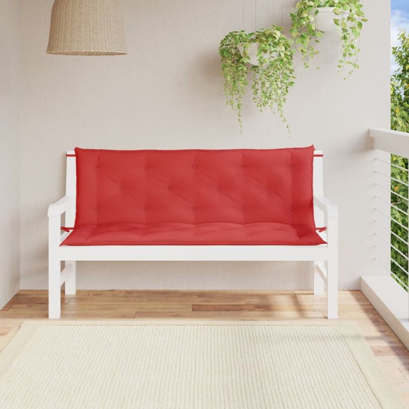 Casa si Gradina - Gradina si terasa - Mobilier exterior - Perne decorative exterior - Perne banca de gradina 2buc., rosu, 150x50x7cm, tesatura oxford, mărime 150x50x7 cm - Infinity.ro