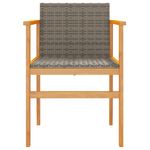 Casa si Gradina - Gradina si terasa - Mobilier exterior - Scaune si sezlonguri gradina - Scaune de gradina, 2 buc., gri, poliratan si lemn masiv - Infinity.ro