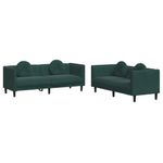 Casa si Gradina - Mobilier - Seturi de mobilier - Seturi living - Set canapea cu perne, 2 piese, verde inchis, catifea - Infinity.ro