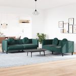 Casa si Gradina - Mobilier - Seturi de mobilier - Seturi living - Set canapea cu perne, 2 piese, verde inchis, catifea - Infinity.ro