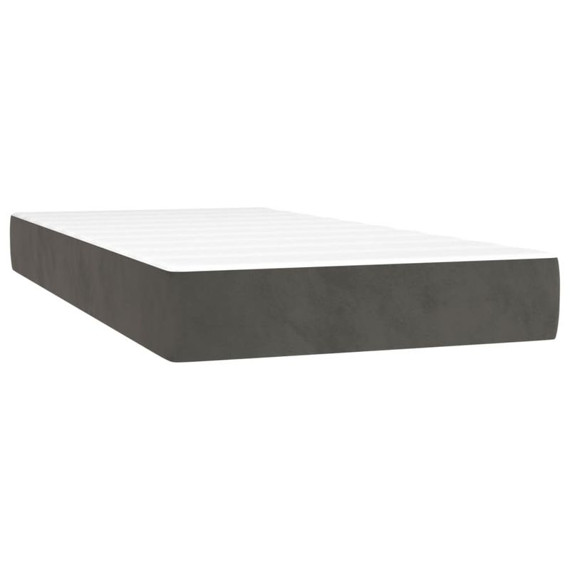 Casa si Gradina - Mobilier - Paturi si accesorii - Paturi - Pat cu arcuri, saltea si LED, gri inchis, 120x190 cm, catifea - Infinity.ro