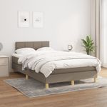 Casa si Gradina - Mobilier - Paturi si accesorii - Paturi - Pat box spring cu saltea, taupe, 120x190 cm material textil - Infinity.ro