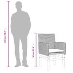 Casa si Gradina - Gradina si terasa - Mobilier exterior - Scaune si sezlonguri gradina - Scaune de gradina cu perne, 2 buc., negru poliratan/lemn - Infinity.ro