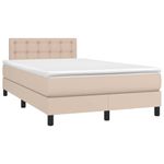 Casa si Gradina - Mobilier - Paturi si accesorii - Paturi - Pat box spring cu saltea, cappuccino, 120x190cm piele ecologica - Infinity.ro