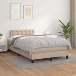 Casa si Gradina - Mobilier - Paturi si accesorii - Paturi - Pat box spring cu saltea, cappuccino, 120x190cm piele ecologica - Infinity.ro