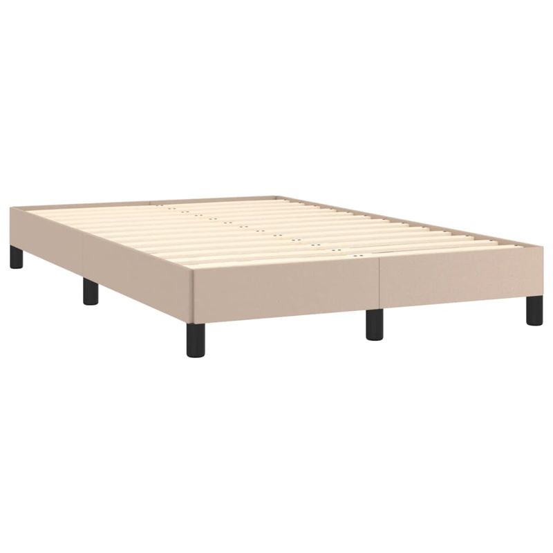 Casa si Gradina - Mobilier - Paturi si accesorii - Paturi - Pat box spring cu saltea, cappuccino, 120x190cm piele ecologica - Infinity.ro