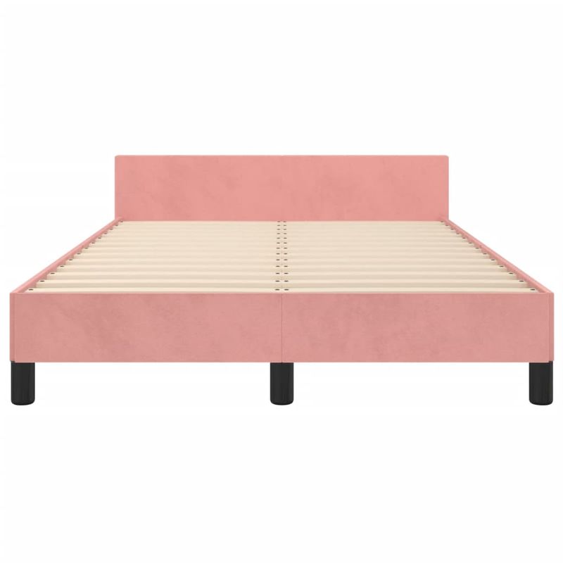 Casa si Gradina - Mobilier - Paturi si accesorii - Paturi - Cadru de pat cu tablie, roz, 120x190 cm, catifea - Infinity.ro