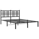 Casa si Gradina - Mobilier - Paturi si accesorii - Paturi - Cadru de pat metalic cu tablie, negru, 140x190 cm - Infinity.ro