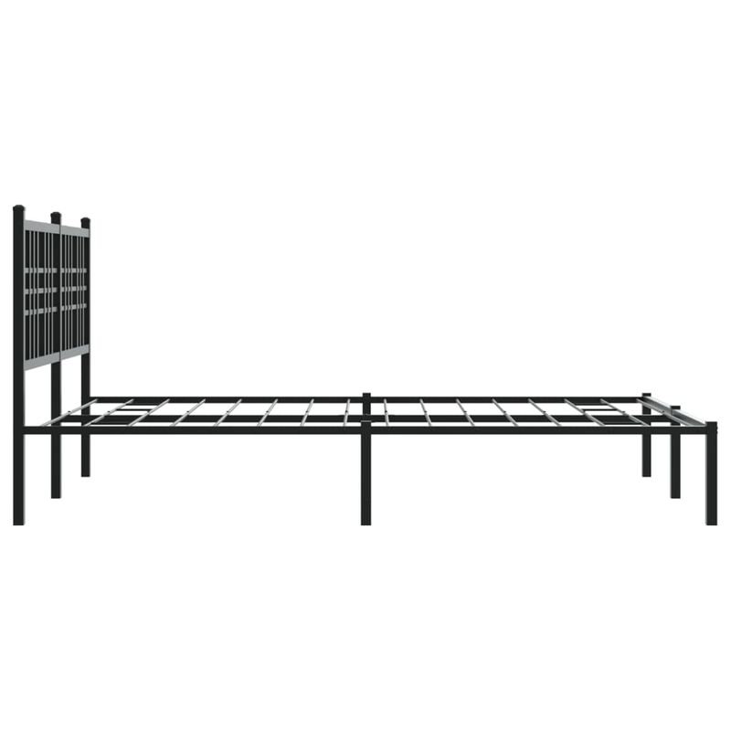 Casa si Gradina - Mobilier - Paturi si accesorii - Paturi - Cadru de pat metalic cu tablie, negru, 140x190 cm - Infinity.ro