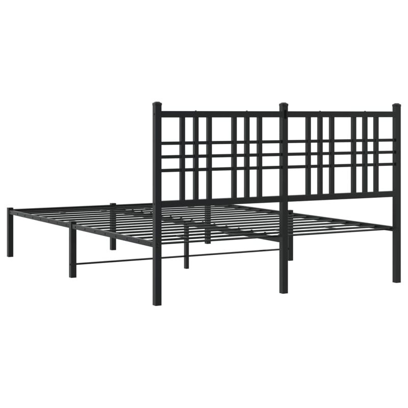 Casa si Gradina - Mobilier - Paturi si accesorii - Paturi - Cadru de pat metalic cu tablie, negru, 140x190 cm - Infinity.ro