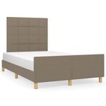 Casa si Gradina - Mobilier - Paturi si accesorii - Paturi - Cadru de pat cu tablie, gri taupe, 120x190 cm, material textil - Infinity.ro
